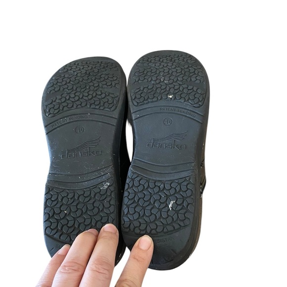 Dansko Black and Purple Patterned Mules - Picture 7 of 8